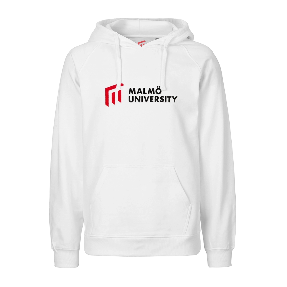 Vit hoodie utan zip, unisex